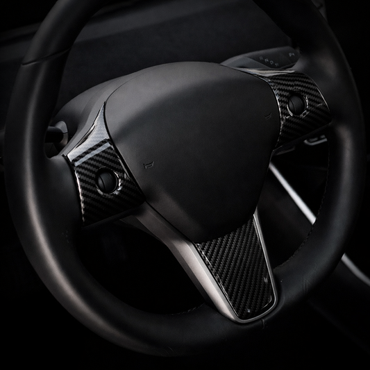 Voltique™ Steering Wheel Carbon Fiber Trim Cover – Model 3 / Model Y