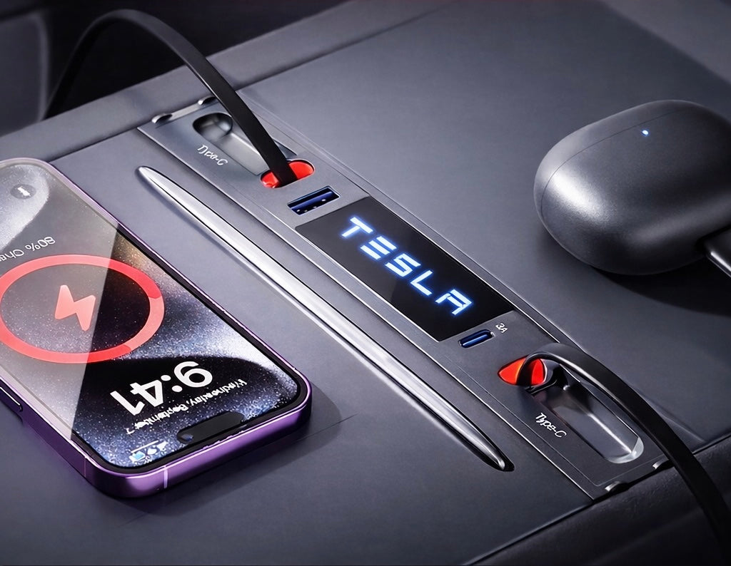 Voltique™ Center Console USB Hub – Model 3 / Model Y Fast Charge