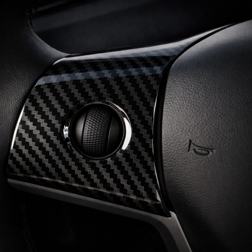 Voltique™ Steering Wheel Carbon Fiber Trim Cover – Model 3 / Model Y