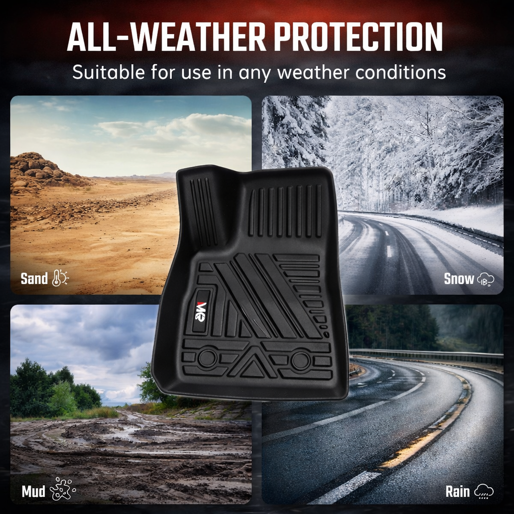 Voltique™ All-Weather Floor Mats – Model 3 (2024–2026) 6-Piece Set