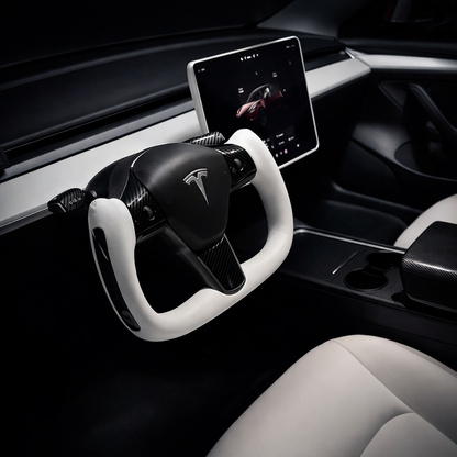 Voltique™ Performance Yoke Steering Wheel – Model 3 / Model Y Carbon Fiber