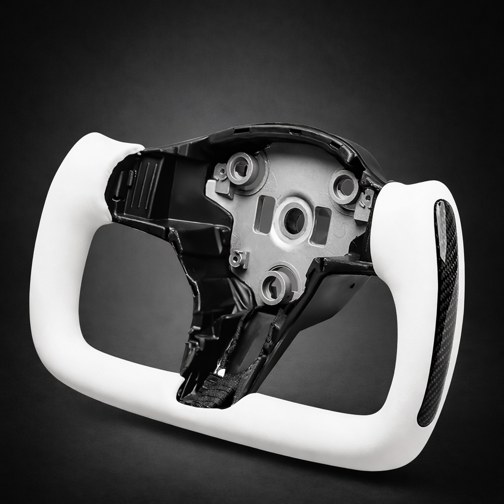 Voltique™ Performance Yoke Steering Wheel – Model 3 / Model Y Carbon Fiber