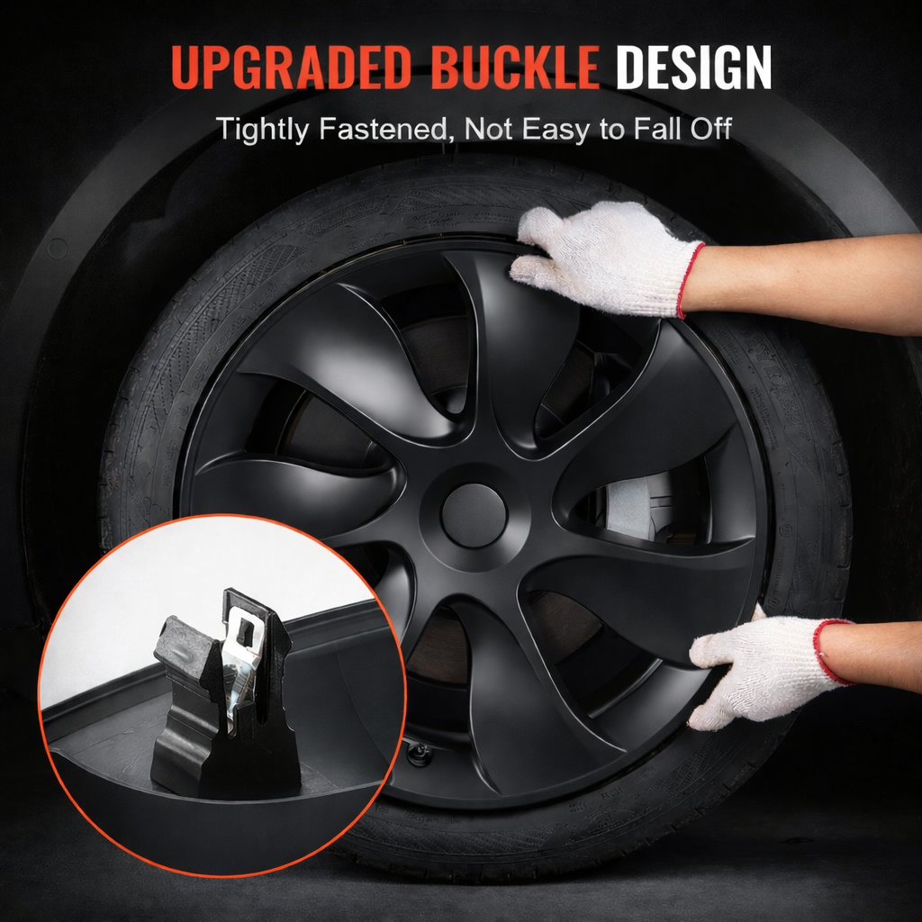 Voltique™ Blade Wheel Covers – Model 3 / Model Y 19" Matte Black (Set of 4)