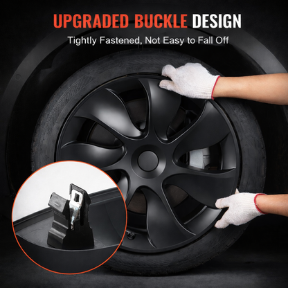 Voltique™ Blade Wheel Covers – Model 3 / Model Y 19" Matte Black (Set of 4)