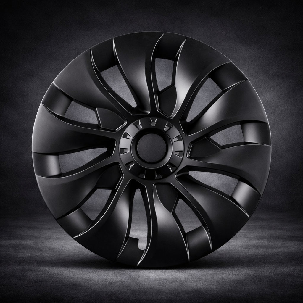 Voltique™ Uberturbine Wheel Covers – Model 3 / Model Y 18" Matte Black (Set of 4)