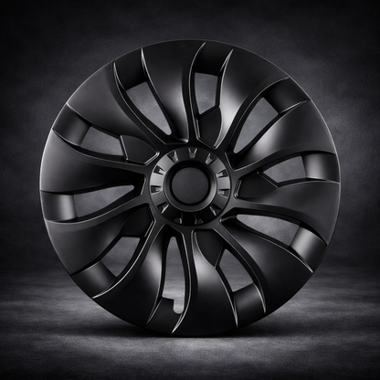 Voltique™ Uberturbine Wheel Covers – Model 3 / Model Y 18" Matte Black (Set of 4)