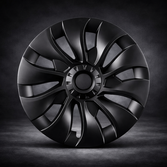 Voltique™ Uberturbine Wheel Covers – Model 3 / Model Y 18" Matte Black (Set of 4)