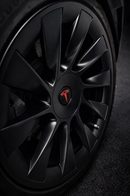 Voltique™ AeroSnap Wheel Covers – Model 3 / Model Y 20" Matte Black (Set of 4)