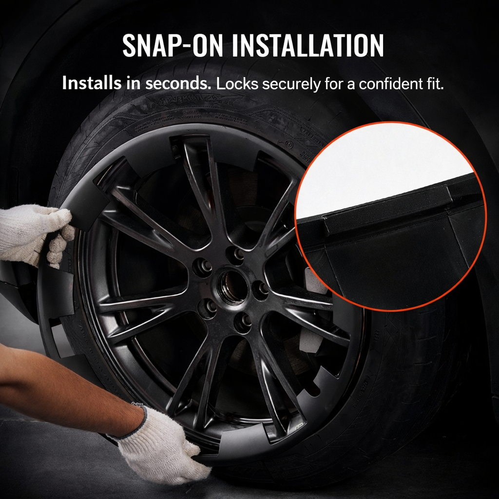 Voltique™ AeroSnap Wheel Covers – Model 3 / Model Y 20" Matte Black (Set of 4)